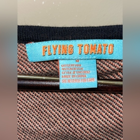 Flying Tomato Anthropologie Women's Medium Orange Aztec Sweater Tank Top Dress - Picture 2 of 3